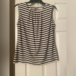 Calvin Klein Black and White Striped Blouse